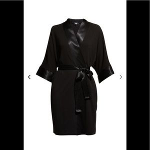 PJ Harlow “Shala” Black robe with satin trim and tie